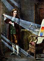 Isaac Newton in his laboratory